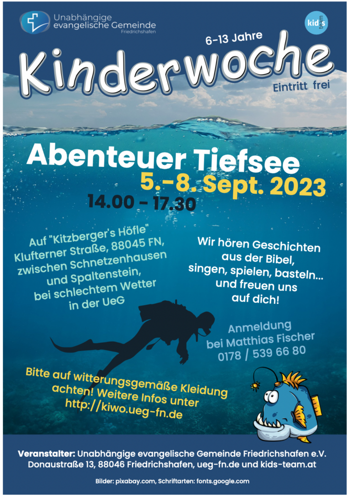 Unabhängige evangelische Gemeinde Friedrichshafen Kinderwoche 2023