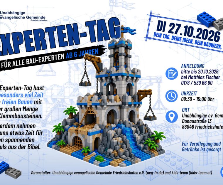 Unabhängige evangelische Gemeinde Friedrichshafen Kinder bauen Bibel – (27. Oktober 2026)